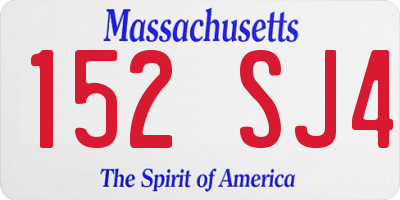 MA license plate 152SJ4