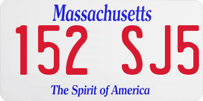 MA license plate 152SJ5