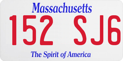 MA license plate 152SJ6