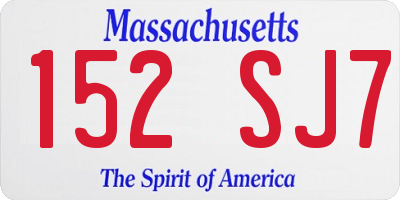 MA license plate 152SJ7