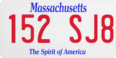 MA license plate 152SJ8