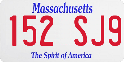 MA license plate 152SJ9