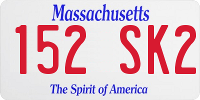 MA license plate 152SK2