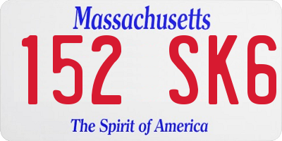 MA license plate 152SK6