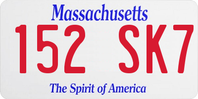 MA license plate 152SK7