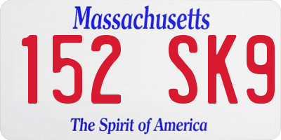 MA license plate 152SK9