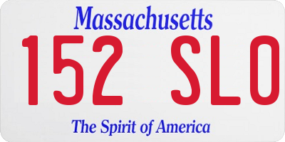 MA license plate 152SL0