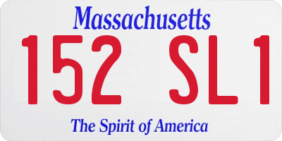 MA license plate 152SL1