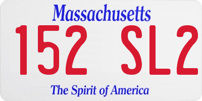 MA license plate 152SL2