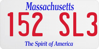 MA license plate 152SL3
