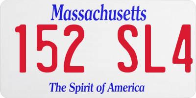 MA license plate 152SL4