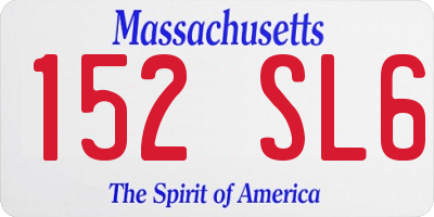 MA license plate 152SL6