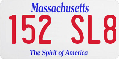 MA license plate 152SL8