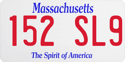 MA license plate 152SL9