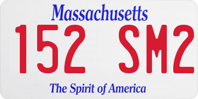 MA license plate 152SM2