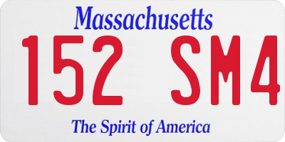 MA license plate 152SM4