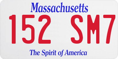 MA license plate 152SM7