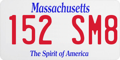 MA license plate 152SM8