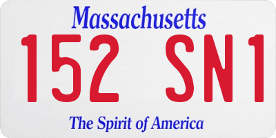 MA license plate 152SN1