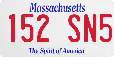 MA license plate 152SN5