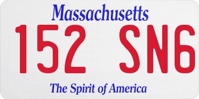 MA license plate 152SN6