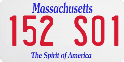 MA license plate 152SO1