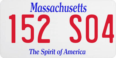 MA license plate 152SO4