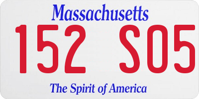 MA license plate 152SO5