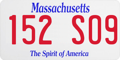 MA license plate 152SO9