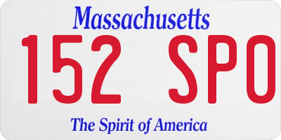MA license plate 152SP0