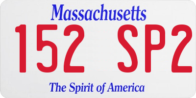 MA license plate 152SP2