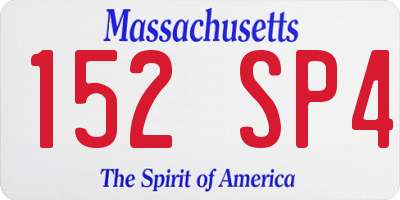 MA license plate 152SP4