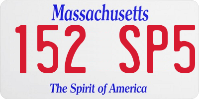 MA license plate 152SP5