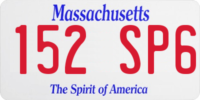 MA license plate 152SP6