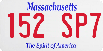 MA license plate 152SP7