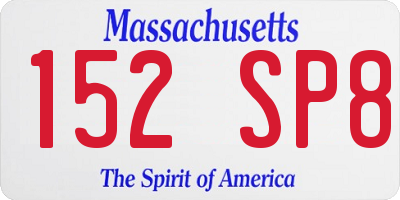 MA license plate 152SP8
