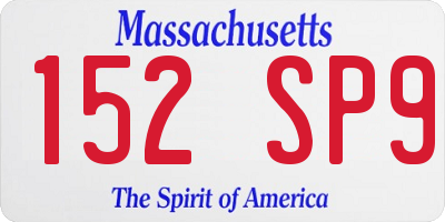 MA license plate 152SP9
