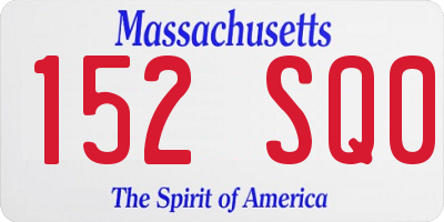 MA license plate 152SQ0