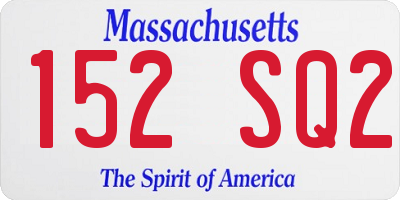 MA license plate 152SQ2