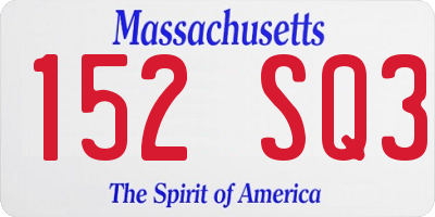 MA license plate 152SQ3