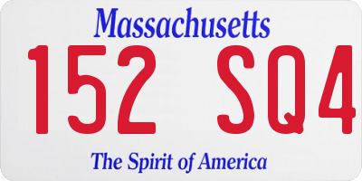 MA license plate 152SQ4