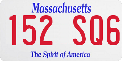 MA license plate 152SQ6