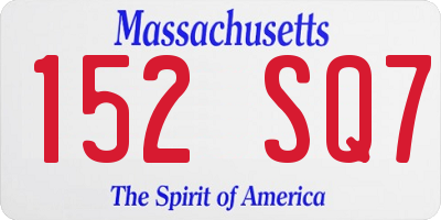 MA license plate 152SQ7