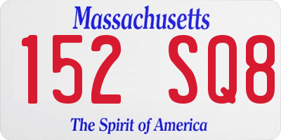 MA license plate 152SQ8