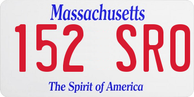 MA license plate 152SR0