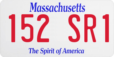 MA license plate 152SR1