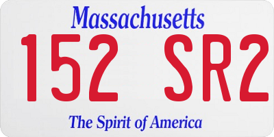 MA license plate 152SR2