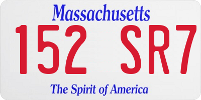MA license plate 152SR7