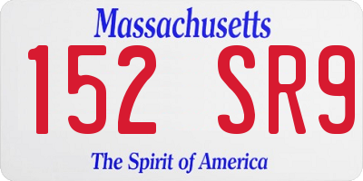 MA license plate 152SR9