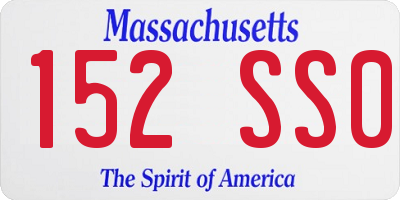 MA license plate 152SS0